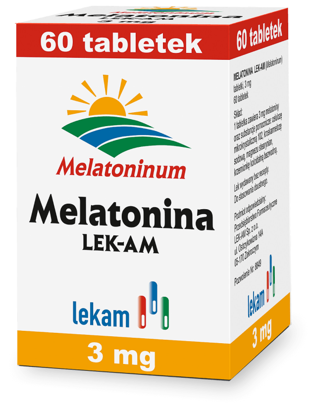 Tabletki Melatonina LEK-AM 3 mg - 60 sztuk